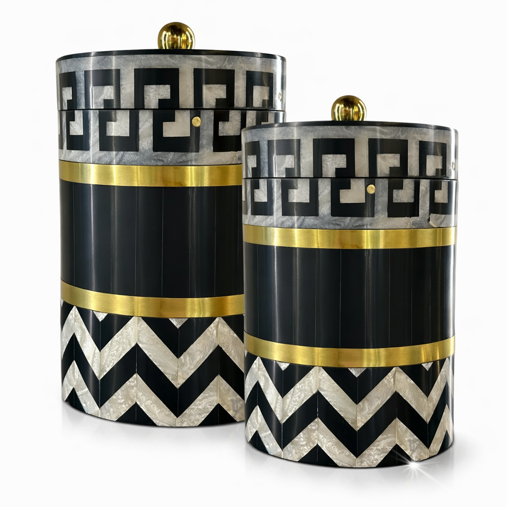 Siyah Beyaz Kemik Kutu Küçük Boy 2 Siyah Beyaz Kemik Kutu Küçük Boy - Görsel 2