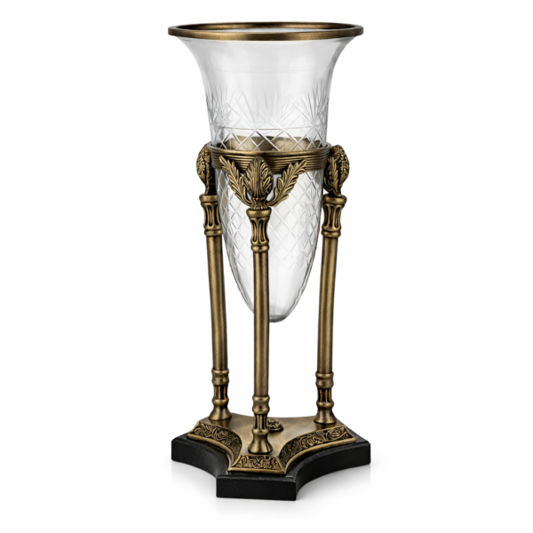 Zeus Konik Camlı Pirinç Vazo