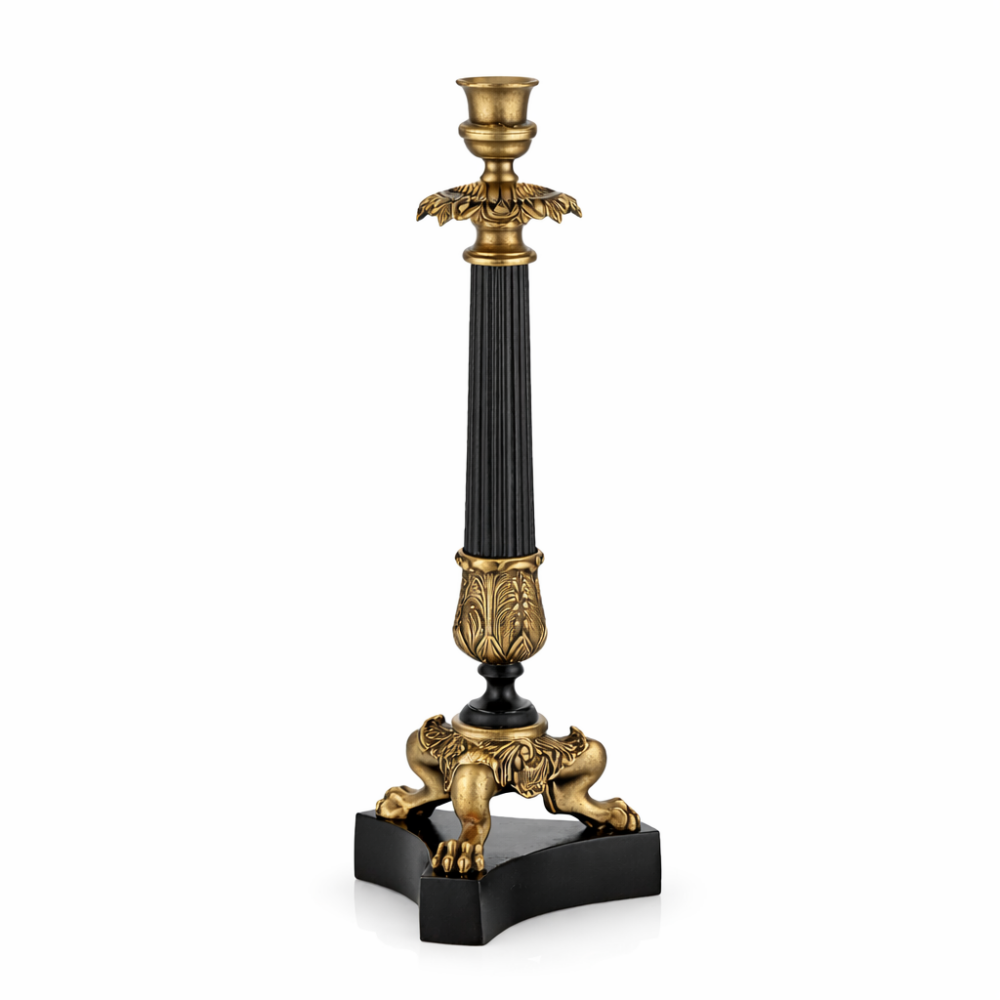 Glint Serisi Pirinç Şamdan Aslan Ayak  Büyük Boy