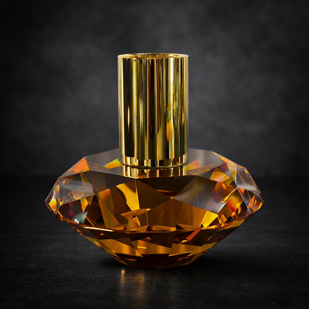 Amber Diamond Kristal Cam Şamdan 2 Amber Diamond Kristal Cam Şamdan - Görsel 2