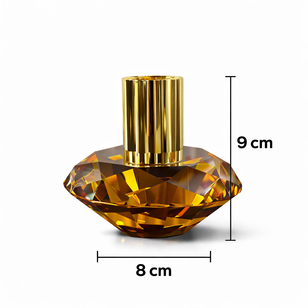 Amber Diamond Kristal Cam Şamdan 3 Amber Diamond Kristal Cam Şamdan - Görsel 3