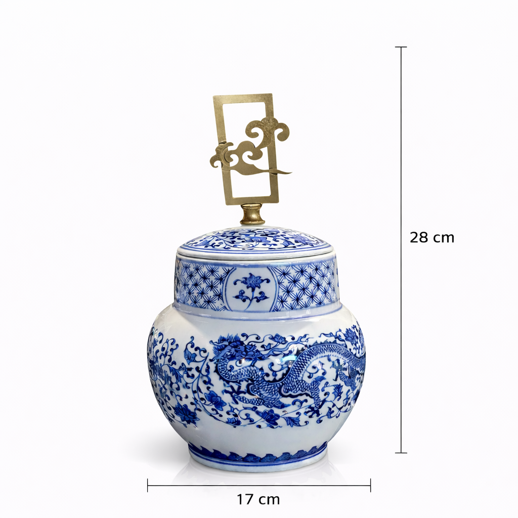 Dragon Porselen Bleu Blanc Küp Orta Boy 2 Dragon Porselen Bleu Blanc Küp Orta Boy - Görsel 2