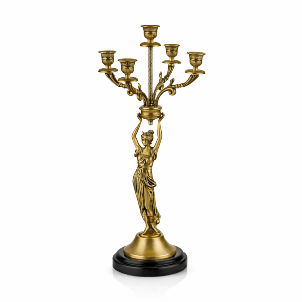 Lady Candelabra Pirinç 5 kollu Şamdan