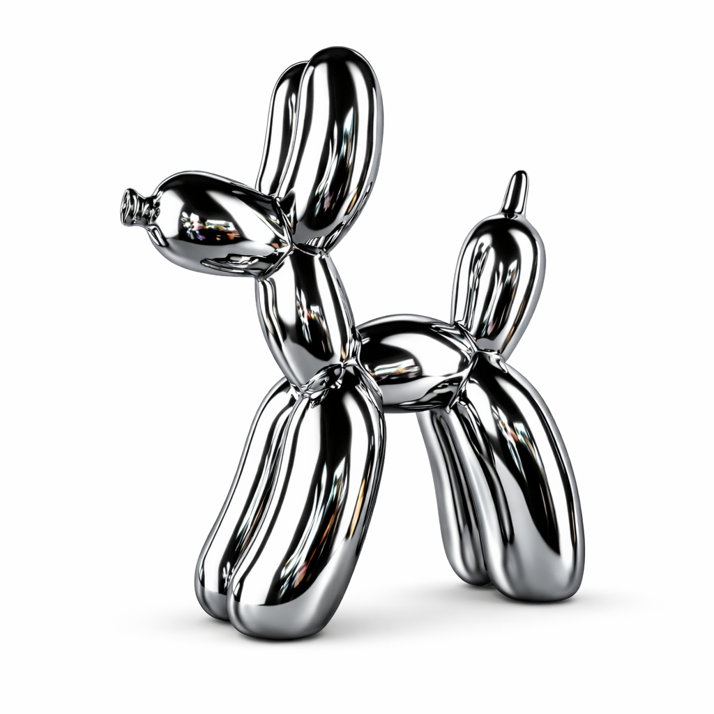 Seramik Balon Köpek Obje Gümüş 1 Seramik Balon Köpek Obje Gümüş