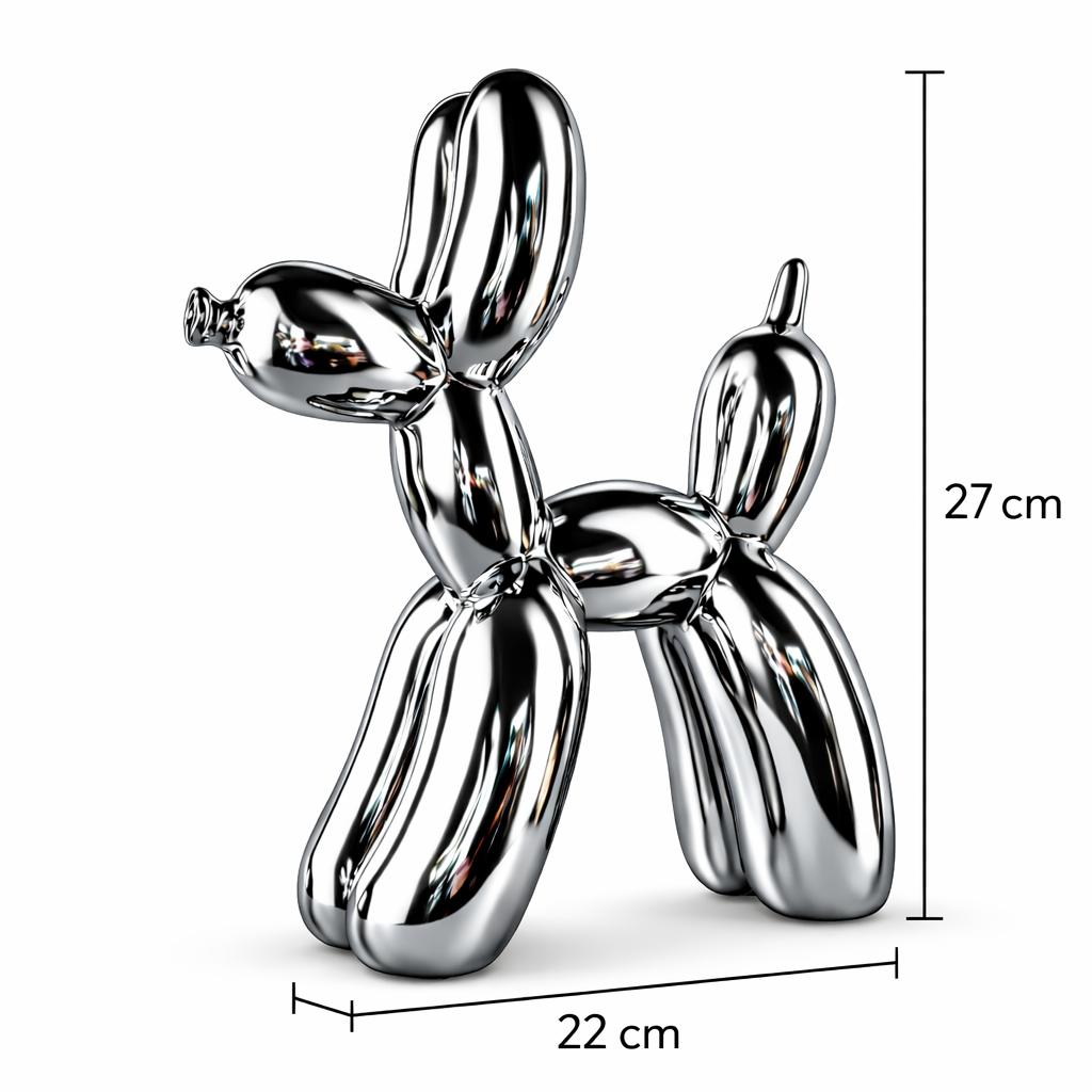 Seramik Balon Köpek Obje Gümüş 2 Seramik Balon Köpek Obje Gümüş - Görsel 2