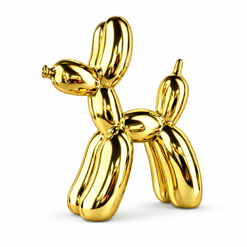 Seramik Balon Köpek Obje Gold 1 Seramik Balon Köpek Obje Gold