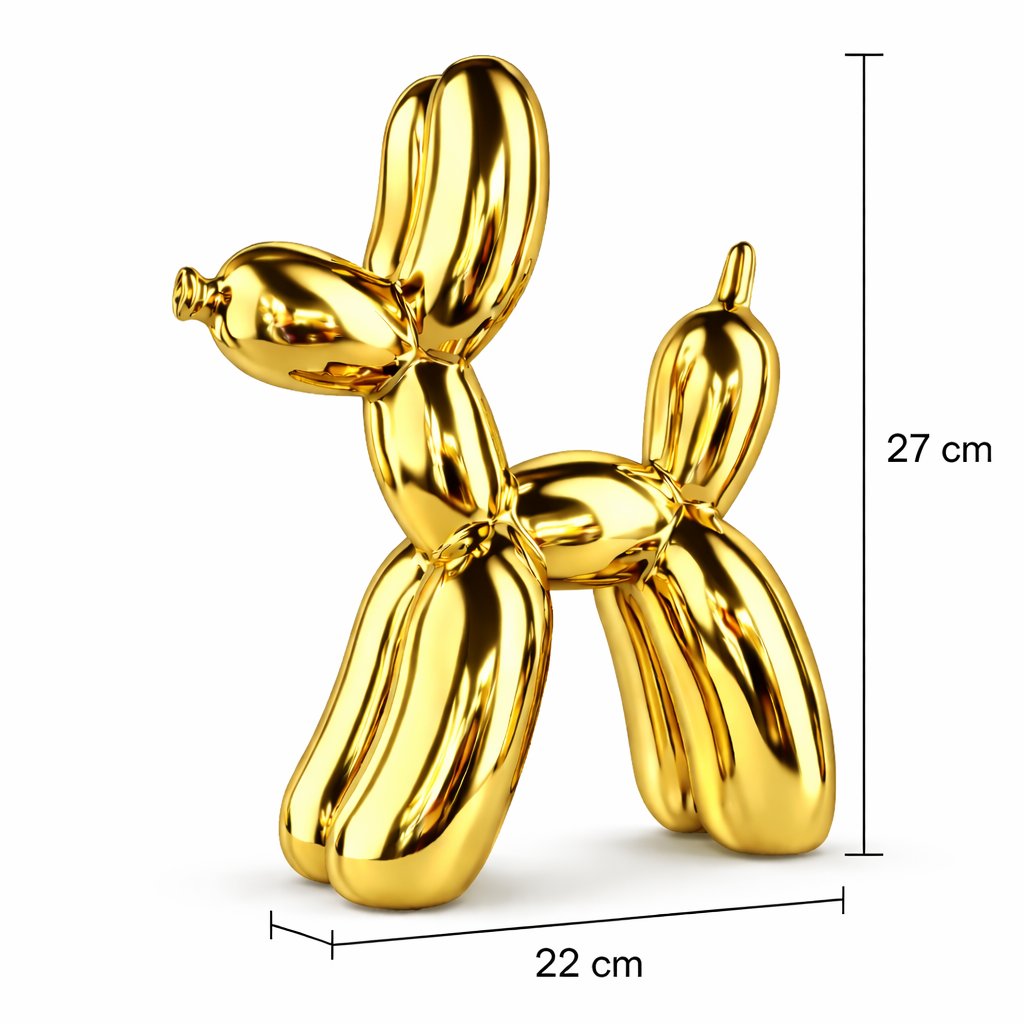 Seramik Balon Köpek Obje Gold 2 Seramik Balon Köpek Obje Gold - Görsel 2