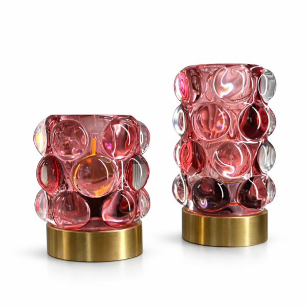 İkili Pilli Cam Aydınlatma Seti Pembe