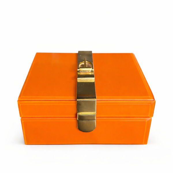 Kemer Detaylı Turuncu Cam Kutu
