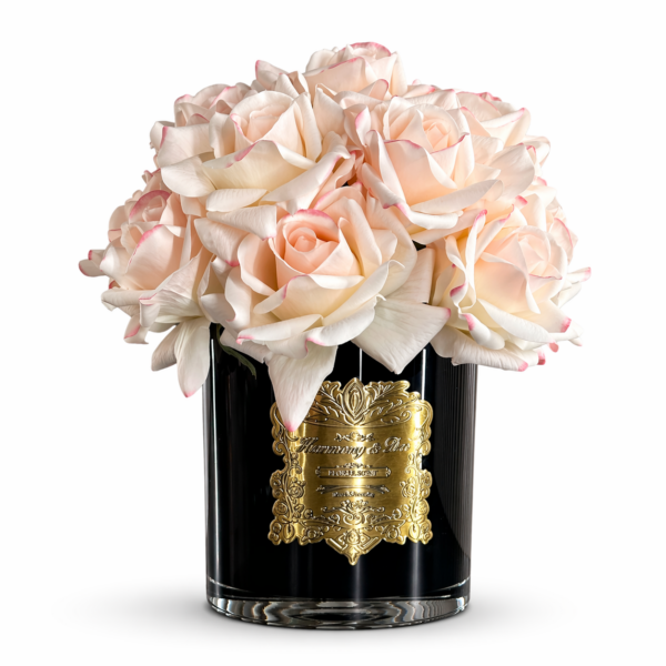 Harmony & Deo 15 Güllü Somon Oda Kokusu Siyah Vazo