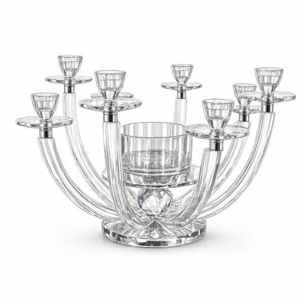 8 Kollu Kristal Şamdan Şeffaf