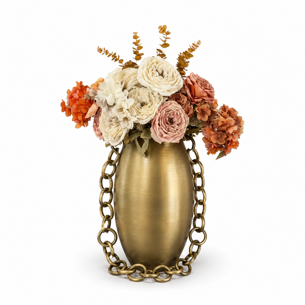 Zincirli Metal Vazo Büyük Boy