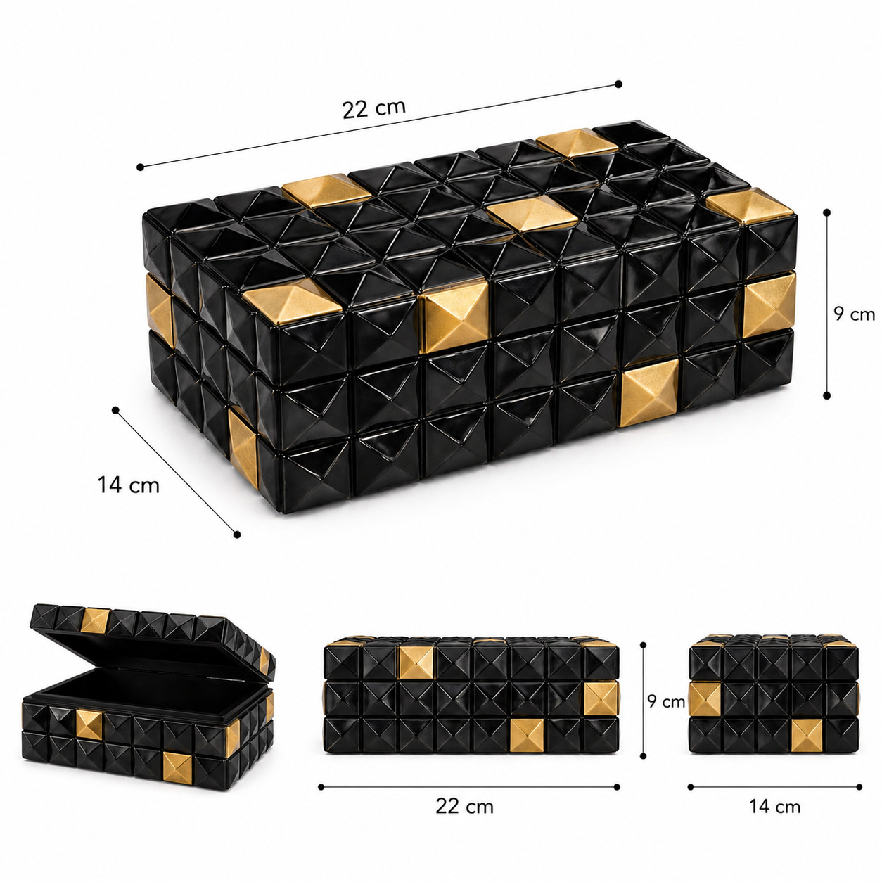 Zımba Kutu Siyah Gold Büyük Boy 3 Zımba Kutu Siyah Gold Büyük Boy - Görsel 3