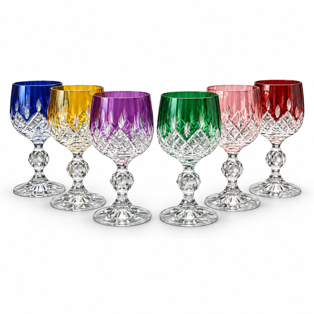 Colors 6'lı Kristal Renkli Kahve Yanı Su Bardağı
